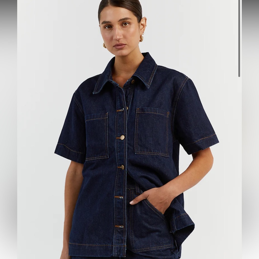 PIPER INDIGO SHORT SLEEVE JACKET - 2 / INDIGO
